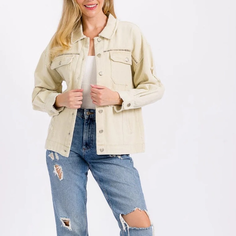 Blue B Distressed Oversized Denim Jacket